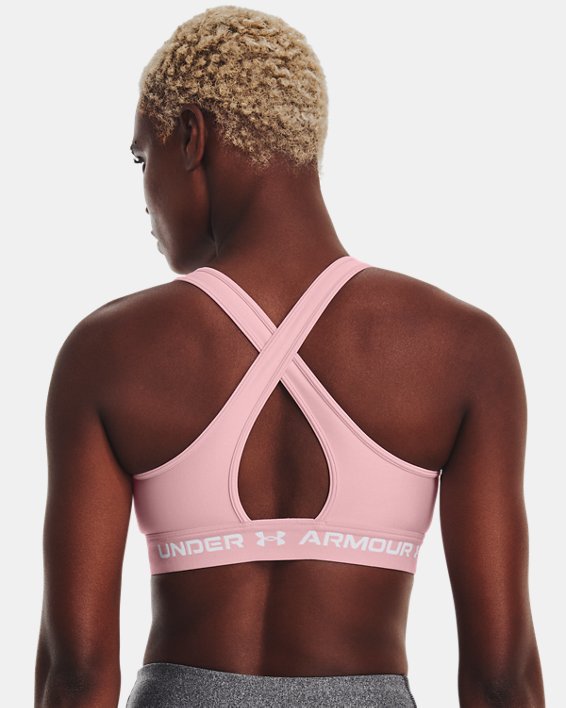 Damen Sport-BH Armour® Mid Crossback, Pink, pdpMainDesktop image number 1